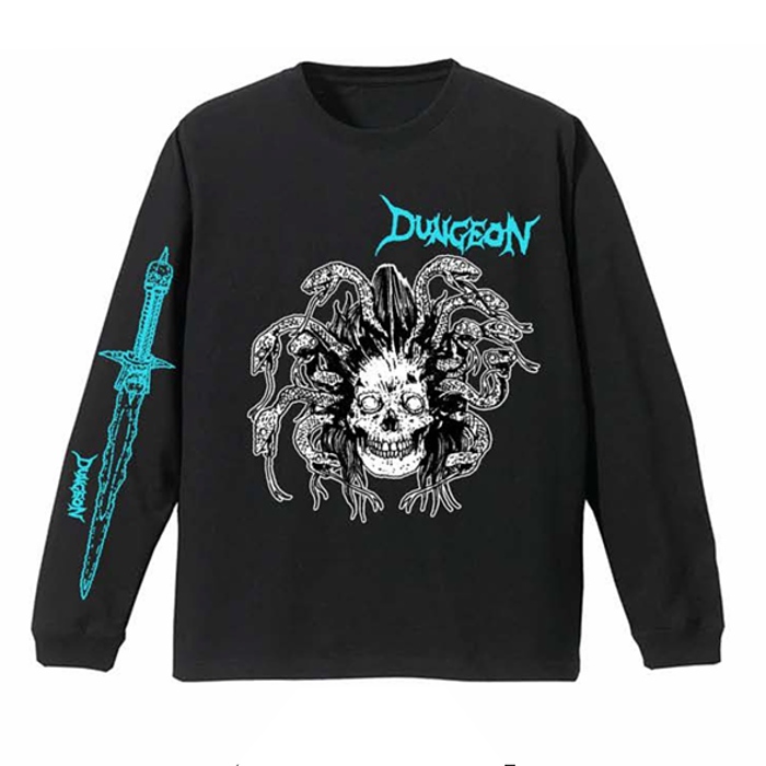 DUNGEON - Medusa - Puff Print - Long Sleeve T-Shirt - Black