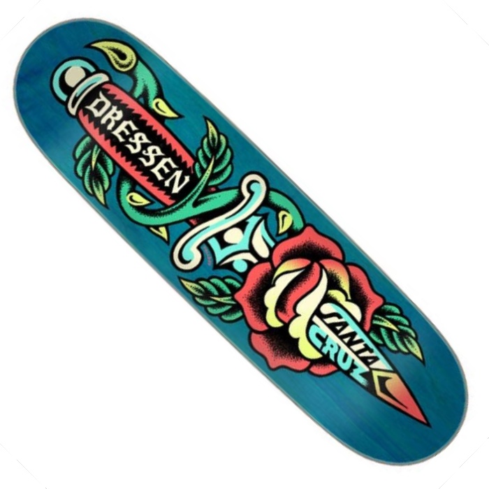 Santa Cruz Skateboards - Dressen Rose Dagger - Skateboard Deck 8.70