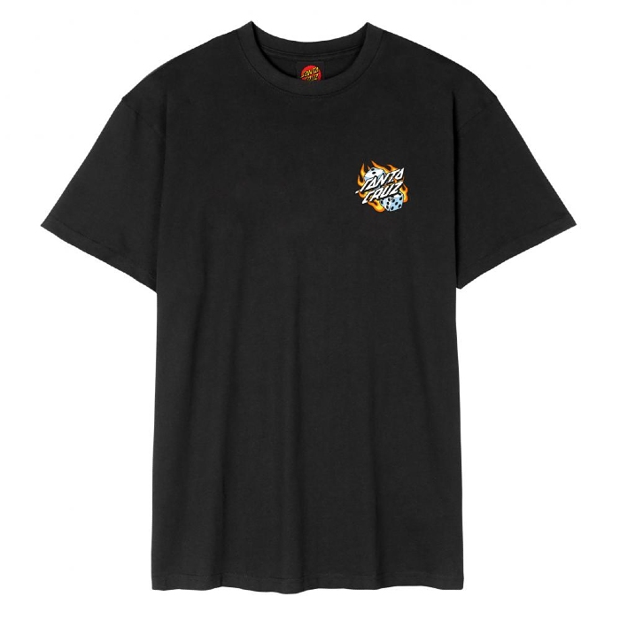 Santa-Cruz-Skateboards-Flaming-Dice-Dot-YOUTH-T-Shirt-Black-A