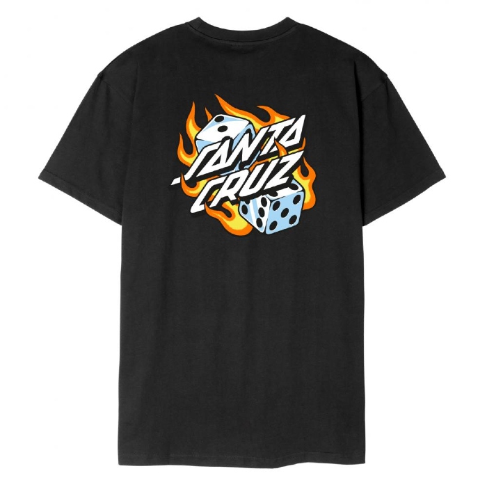 Santa Cruz Skateboards - Flaming Dice Dot - YOUTH T-Shirt - Black