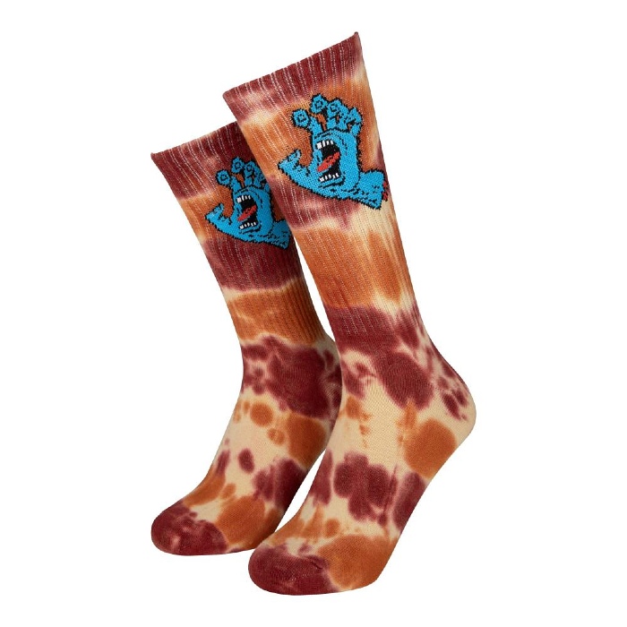 Santa Cruz Skateboards - Screaming Hand Tie Dye Socks - Blond Wood