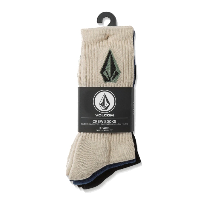 Volcom-Full-Stone-Crew-Socks-Mix-Pale-Khaki-A-3-Pack